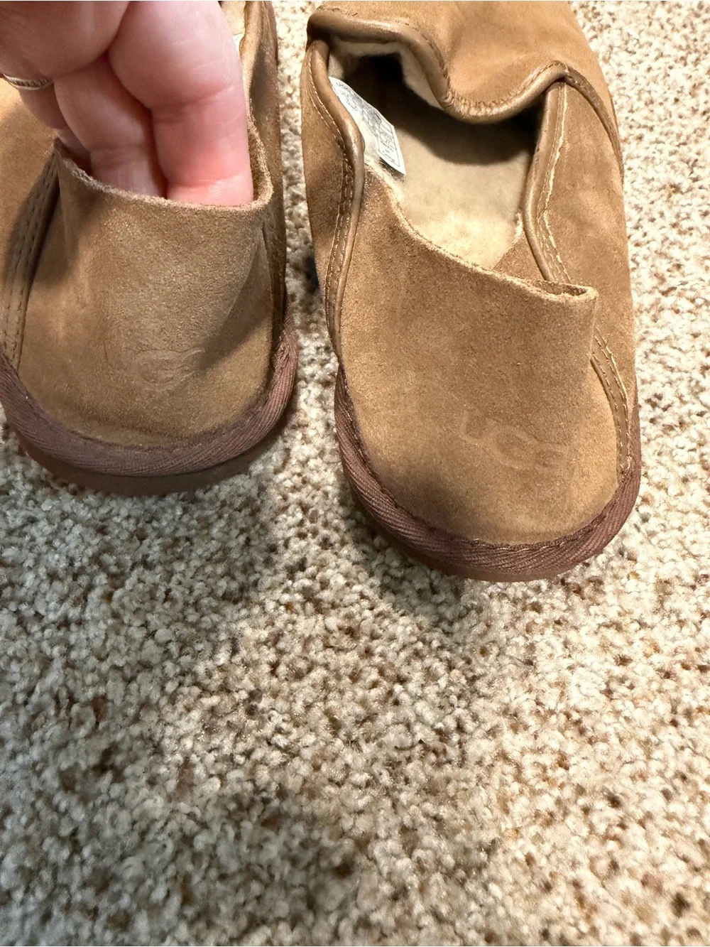 UGG Cooke Men 9 Chestnut Suede Slip On Slippers Loafers 1013485 Collapsible Heel